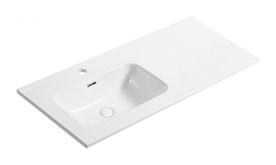 D101 Waschbecken-Waschtischplatte aus Keramik links versetzt
