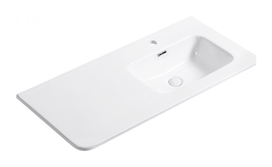 D101 Right Rounded right offset basin ceramic vanity top